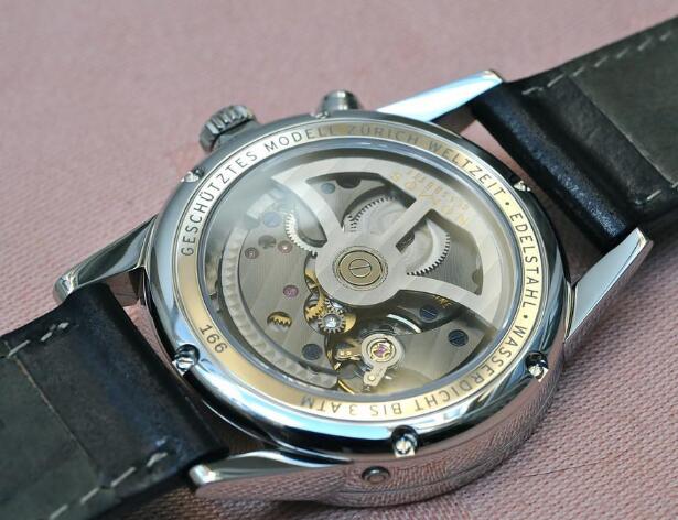 The movement could be viewed through the transparent caseback.